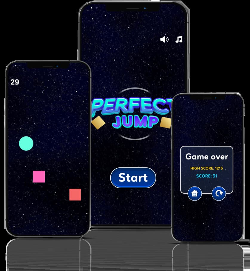 A part of our PerfectJump game in mobile screen